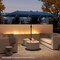 LED Patio Umbrella, Solar-Powered Double Canopy with Crank Handle